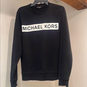 Michael Kors Black Crewneck Sweater with Bold Logo